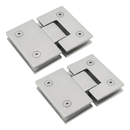 Set Bisagras Blindex 180 Grados Mampara Vidrio 6 A 12mm Satinado