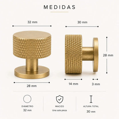 Tirador Perilla Macizo Dorado Para Cajón Puerta Mueble Dorado Oscuro Evans