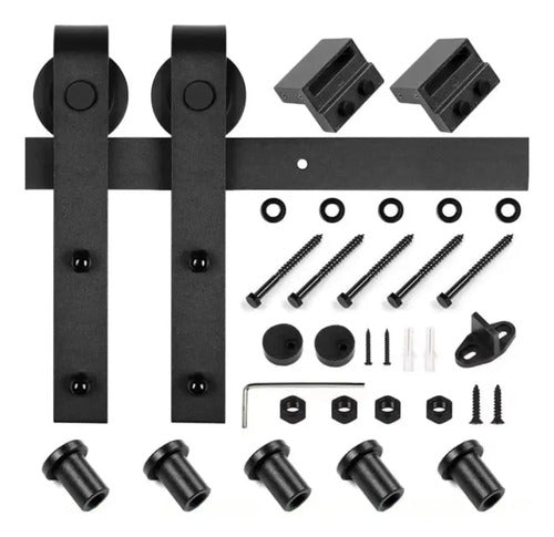Kit Riel Granero Para Puertas Corredizas 2 Metros