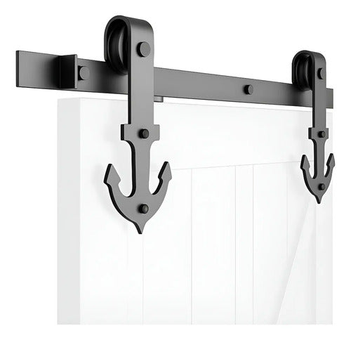 Kit Riel Granero 2m Con Ruedas Ancla Para Puerta Corrediza Puerta Simple