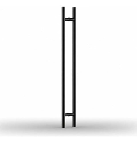 Manijón Doble 150cm Cilíndrico Acero Para Puerta Negro