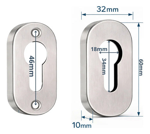 Bocallave Europerfil Angosto Para Cerradura Set X2