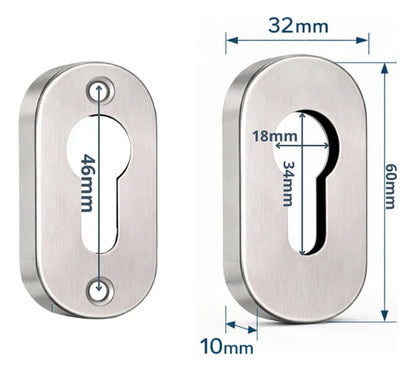 Bocallave Europerfil Angosto Para Cerradura Set X2