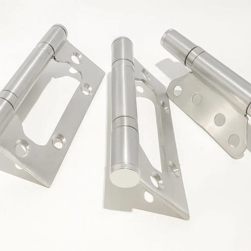 Pack 3 Bisagras Flap Acero 304 Tornillos Incluidos Plateado