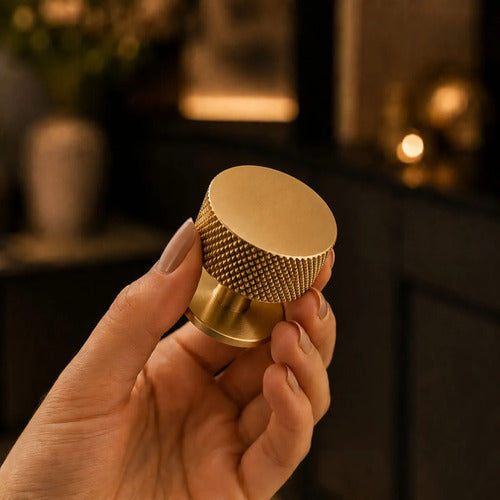 Tirador Perilla Macizo Dorado Para Cajón Puerta Mueble Dorado Oscuro Evans