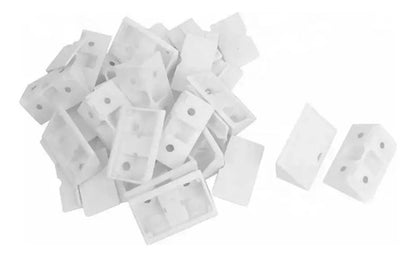 Escuadra Plástica Refuerzo Para Muebles Pack 10 Unidades Blanco