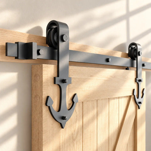 Kit Riel Granero 2m Con Ruedas Ancla Para Puerta Corrediza Puerta Simple