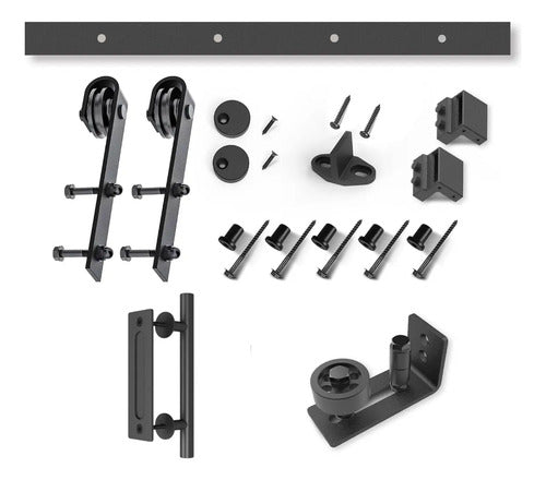 Kit Riel Granero Completo Para Puerta Corrediza 2 Metros