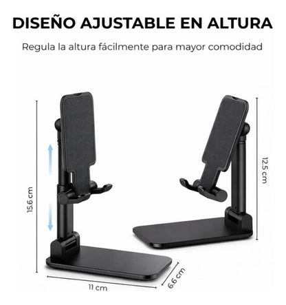 Soporte Plegable Para Celular De Escritorio Ajustable Negro