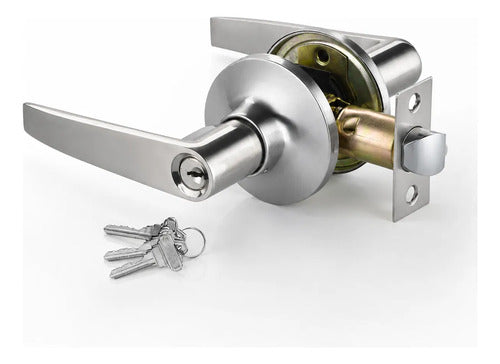 Pestillo Con Cerradura Y Llave Para Puerta De Interior Satinado