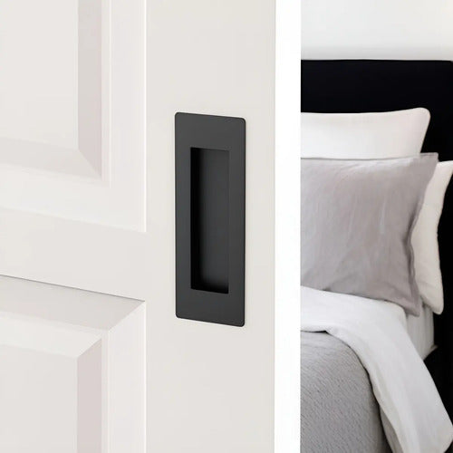Tirador Cubeta Recta 150mm Embutir Negro