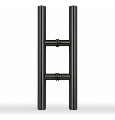 Manijón Doble 35cm X 16cm Cilíndrico Acero Para Puerta Negro