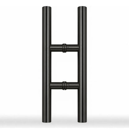 Manijón Doble 35cm X 16cm Cilíndrico Acero Para Puerta Negro