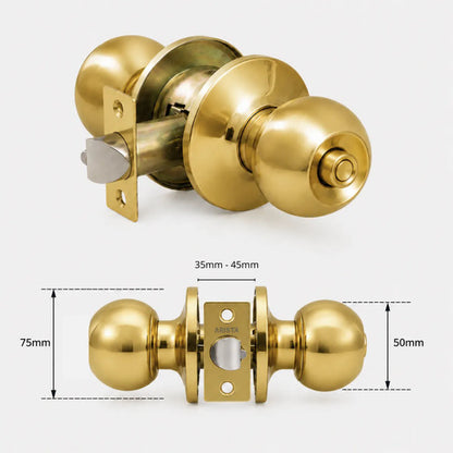 Cerradura De Pomo Con Llave Para Puertas De Interior Dorado