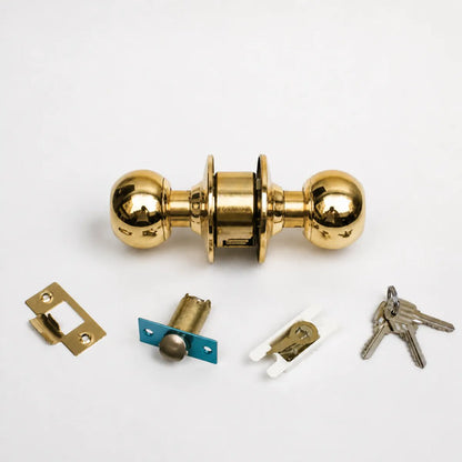 Cerradura De Pomo Con Llave Para Puertas De Interior Dorado