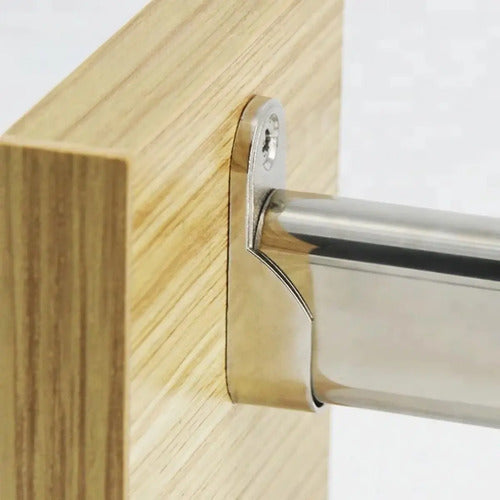 Set De Soportes Laterales Para Barrote Oval De Perchero Satinado
