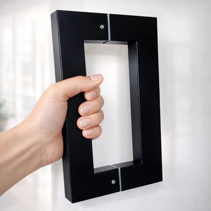 Manijón Doble Cuadrado 30cm Para Vidrio O Madera Negro
