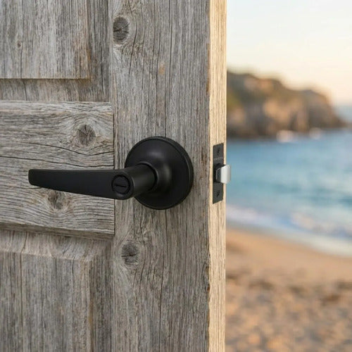 Manija Premium Sin Llave Para Puerta Interior Exterior Negro