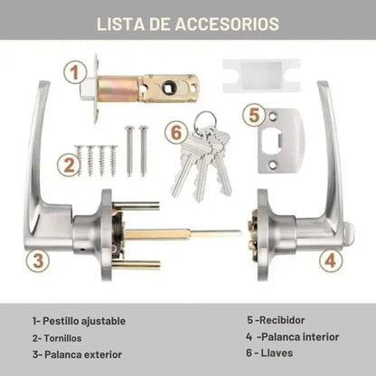 Pestillo Con Llave En Acero Para Puerta Interior Acero