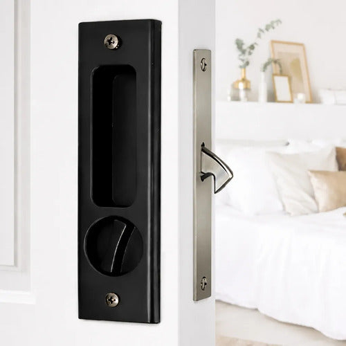 Cerradura Para Puerta Corrediza Tipo Granero  Negro