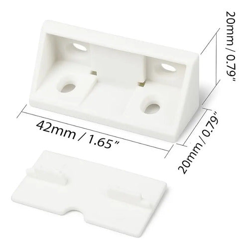 Escuadra Plástica Refuerzo Para Muebles Pack 10 Unidades Blanco