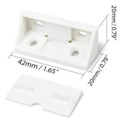 Escuadra Plástica Refuerzo Para Muebles Pack 10 Unidades Blanco