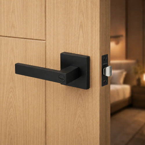 Manija Gloss Sin Llave Para Puerta Interior Exterior Negro