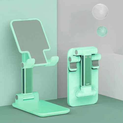 Soporte Plegable Para Celular De Escritorio Ajustable Verde