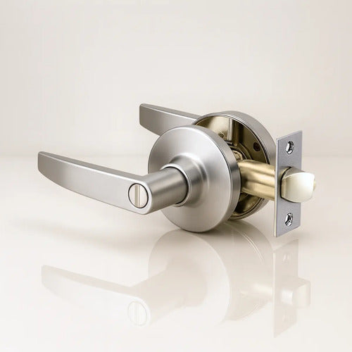 Manija Premium Sin Llave Para Puerta Interior Exterior Plateado